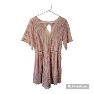 Entro pink lace romper size M